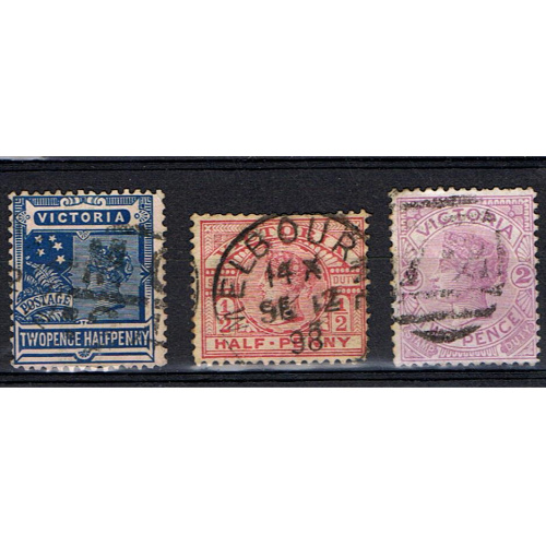 Victoria / YT n° 85, 95 et 131, oblitérés