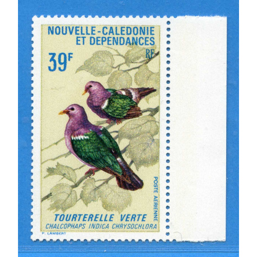Réf AR-0137 -- NOUVELLE CALEDONIE PA n° 110 .**. Cote 18.50 € Oiseau Tourterelle  Neuf Luxe Dos Visible MNH .* *.