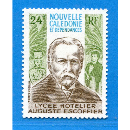 Réf AR-0137 -- NOUVELLE CALEDONIE n° 429 .**. Cote 1.60 € Auguste Escoffier Neuf Luxe Dos Visible MNH .* *.