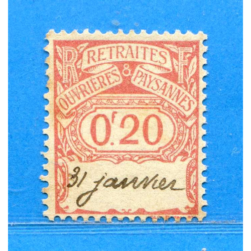 Réf D*-0130 -- FRANCE SOCIAUX POSTAUX - Yvert n° 42 (*) Dos Visible Neuf sans Gomme