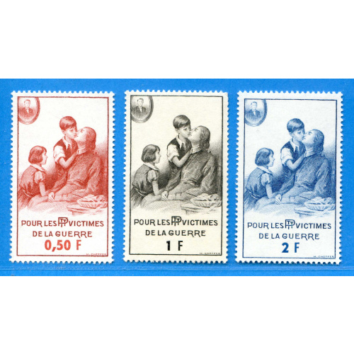 Réf D*-0137 -- TIMBRE des P.T.T. n° 81 à 83 ⭐⭐ VIGNETTE de BIENFAISANCE FRANCE Neuf Luxe Dos Visible MNH ⭐⭐