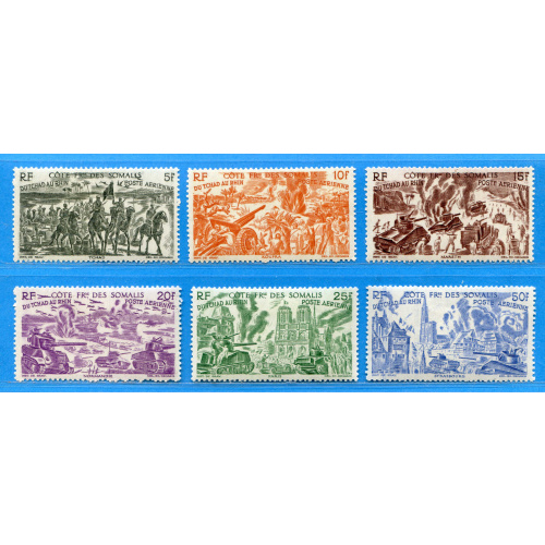 Réf AR-0138 --> COTE des SOMALIS - PA n° 14 à 19 .* . Cote 24€ Neuf Dos Visible MH .*.  Tchad au Rhin