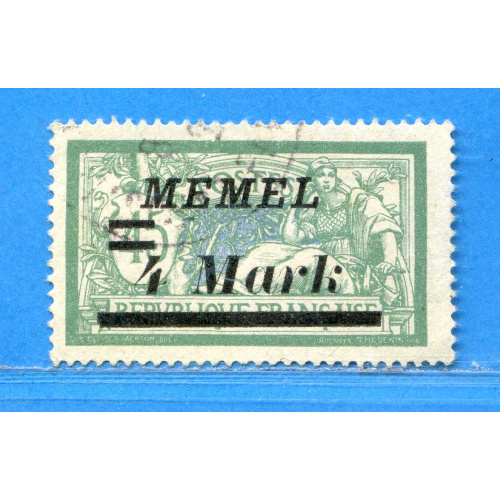 Réf D*-0146 -- MEMEL n° 72A Ø Chiffre Espacé -- Dos Visible - Used Ø Oblitéré