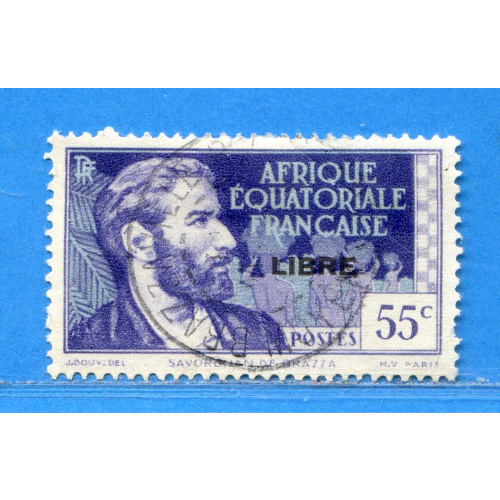 Réf D*-0147 -- AEF n° 108 Ø France Libre Dos Visible - Used Ø Oblitéré Afrique Equatoriale Française
