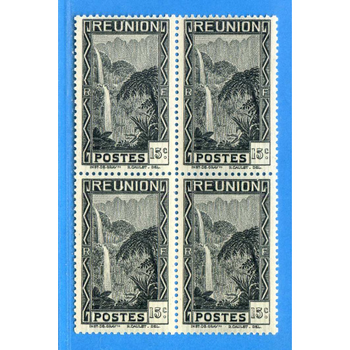 Réf D*-0148 -- REUNION n° 130 x 4 ⭐⭐ Bloc de 4 Neuf Luxe MNH ⭐⭐ Dos Visible