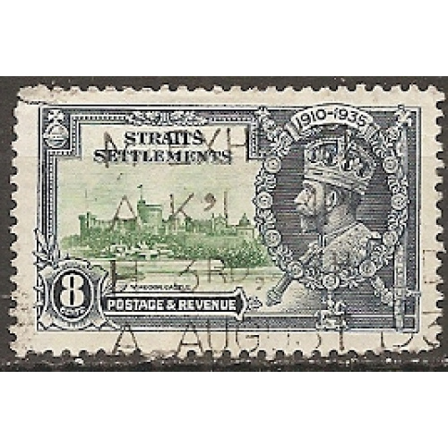 malacca - n° 202  obliteré - 1935 (abimé)
