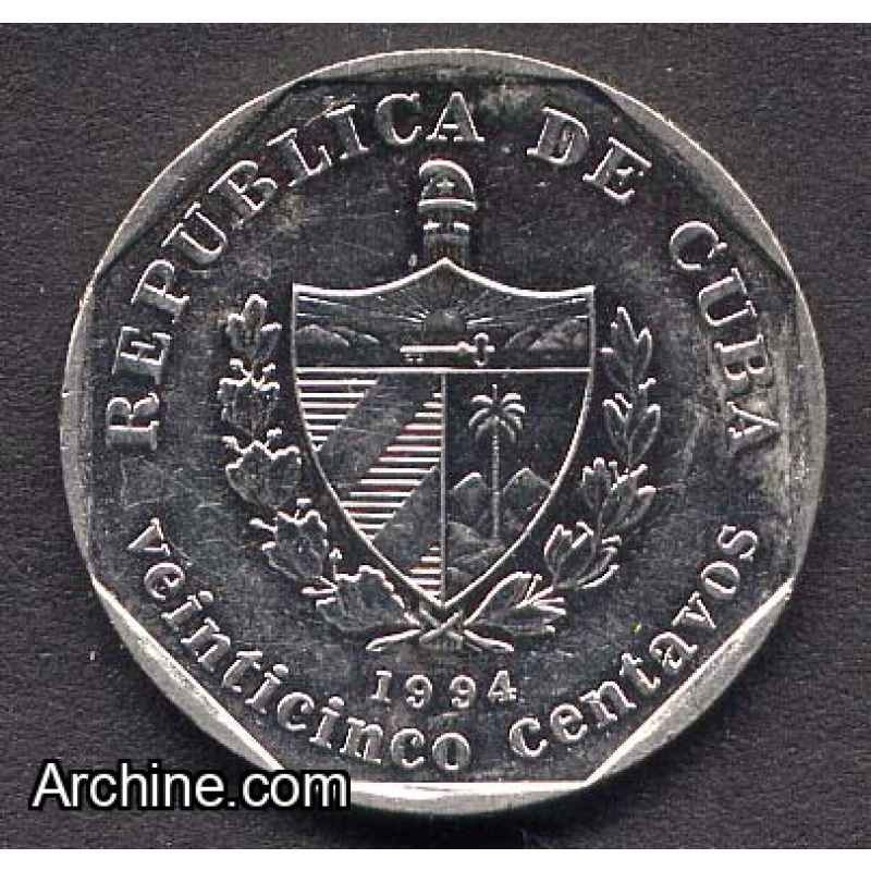 Pièce 25 Centavos Cuba 1994