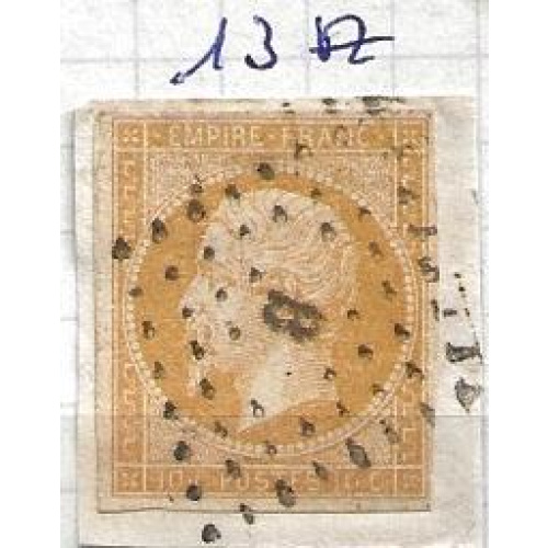 Timbre type n° 13A  napoleon III belle obliteration losange