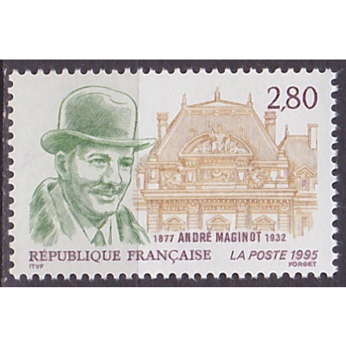 Timbre neuf ** n° 2966 (Yvert) France 1995 - André Maginot
