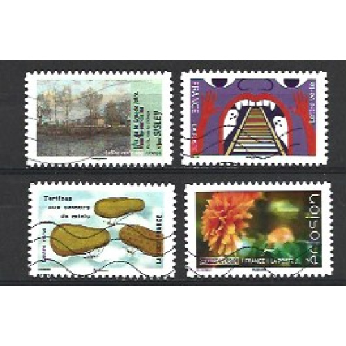 France Auto adhésifs - Lot de 4 timbres