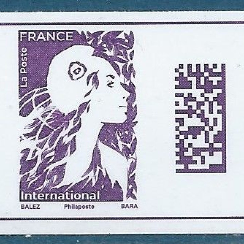 N°2360 Marianne de l'Avenir TVP lettre internationale violet autoadhésif neuf** (issu de feuille)