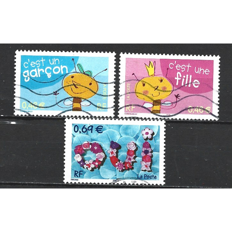 France 2002 - Y & T : 3463 à 3465 - Mariage et naissances
