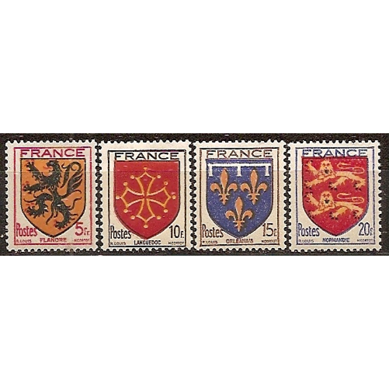 france - n° 602 a 605  neufs** - 1944