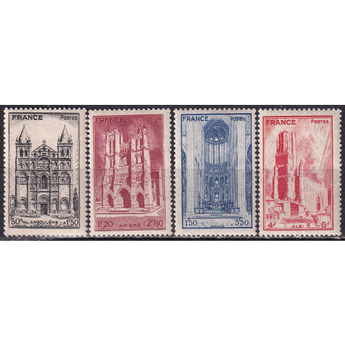 france - n° 663 a 667  neufs* - 1944