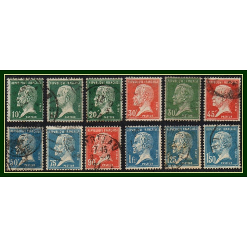 France N° 170 à 181 série complète Pasteur obl