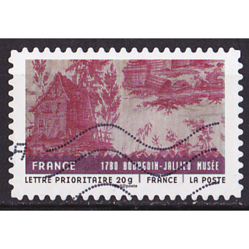 Timbre AA oblitéré n° 512 (Yvert) France 2011 - Tissus du monde, couvre-lit