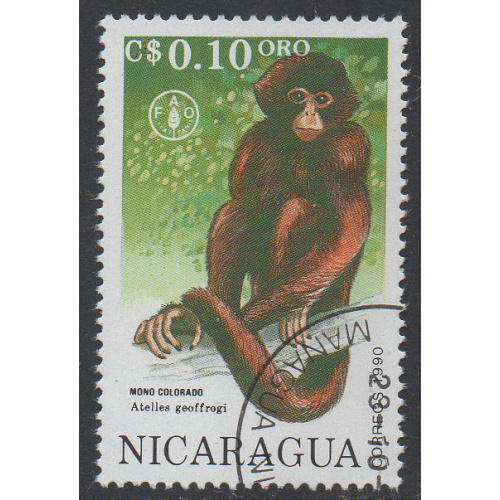 NICARAGUA Singe 1990 obl monkey