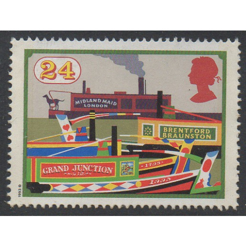 Grande Bretagne N° 1686 (*) NSG (cote 0,75) canot péniche cœur cheval 1993