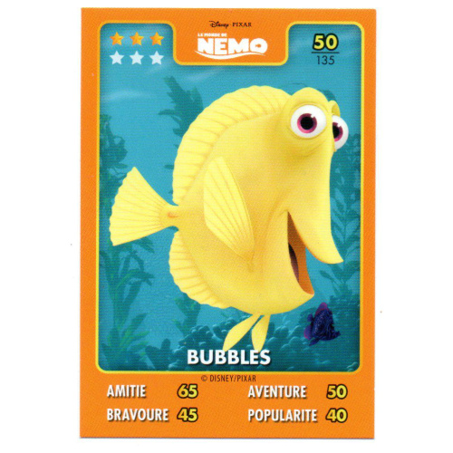 Héros Disney Pixar Auchan 2015 N°050 Bubbles / Némo