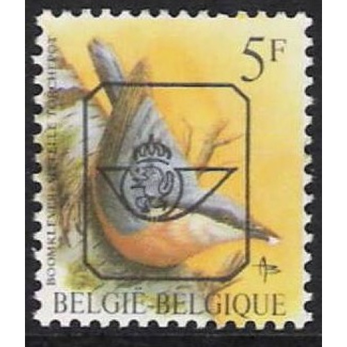 Belgique 1988 - Oiseau (de Buzin) : sittelle torchepot, surcharge de préoblitération - YT Préo 500