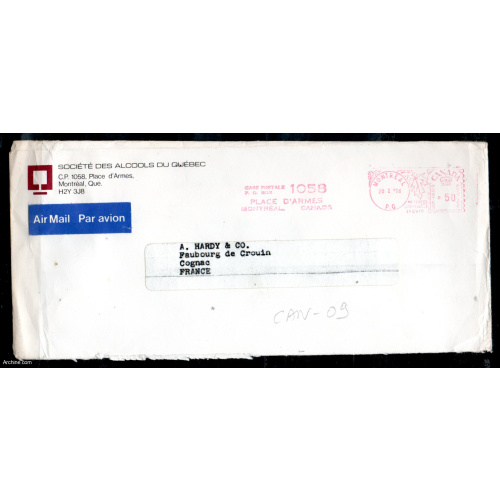 Canada > France Lettre par avion EMA MONTREAL 1976