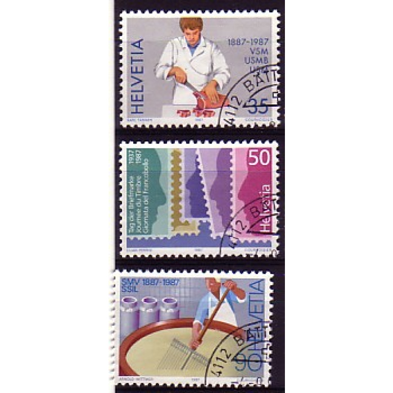 Suisse 1987  Y&T  1284/86  oblitérés