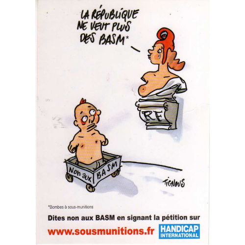Non aux BASM (bombes à sous-munitions) par Tignons, CPM, neuve
