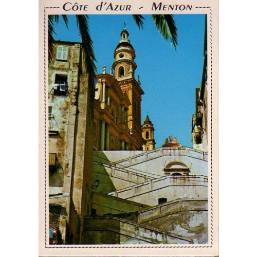 Alpes Maritimes (06) - Menton, CPM, l'escalier & l'église St-Michel, neuve