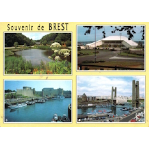 Finistère (29) - Brest, CPM, rivière du Stang-Alar, Océanopolis, port militaire, Recouvrance & tour Tanguy, voyagée