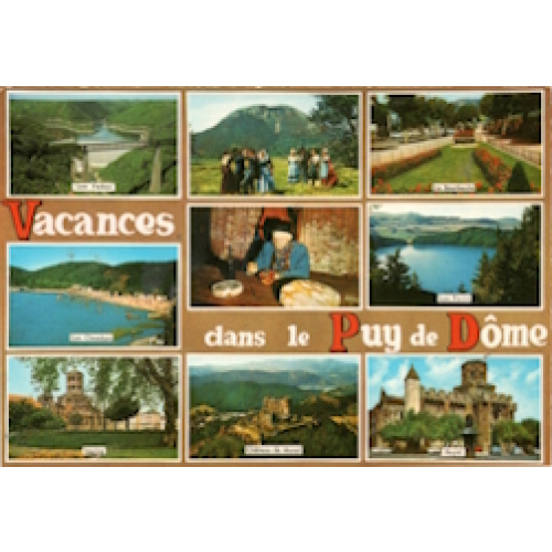 Puy-de-Dôme (63) - Vacances en P-d-D, CPM, 7 vues de sites + 2, écrite
