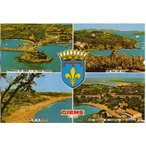 Var (83) - Giens, CPM, 4 vues, blason de Provence