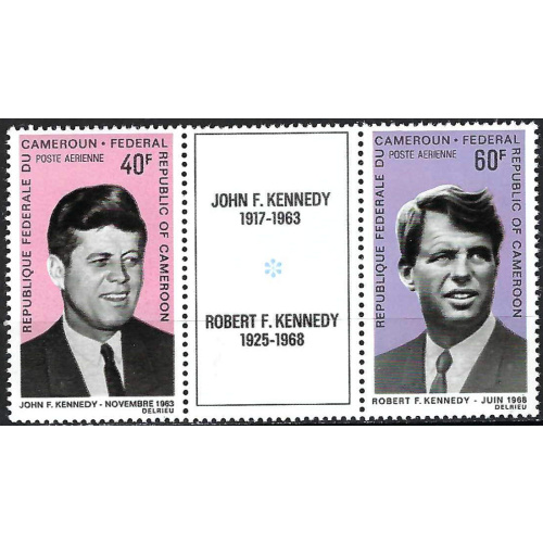 Cameroun - 1965 - Y & T n° 124 & 125 triptyque Poste aérienne - MNH