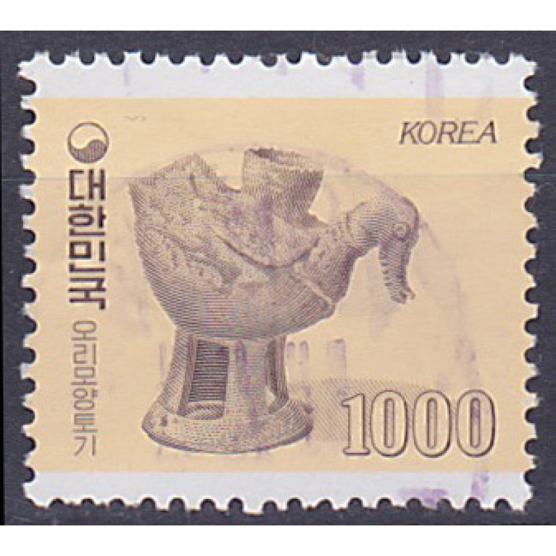 Timbre oblitéré n° 1216(Yvert) Corée du Sud 1983 - Poterie, canard