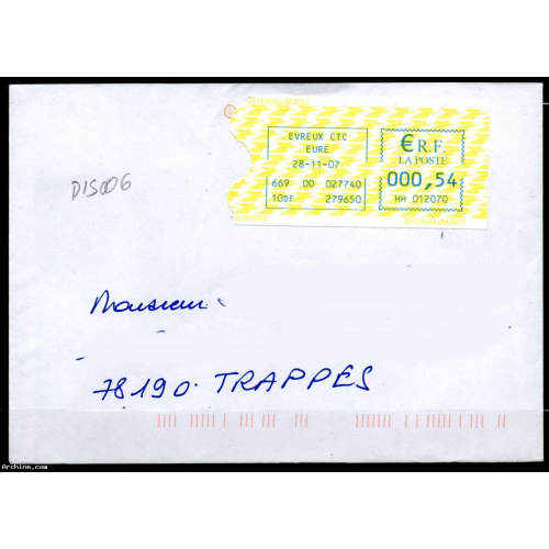 Dept 27 (Eure) EVREUX CTC 2007 – 0,54 Vignette de guichet