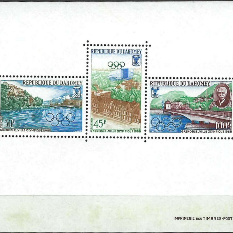 Dahomey - 1967 - Y & T n° 10 Blocs & feuillets - Jeux Olympiques Grenoble - MNH