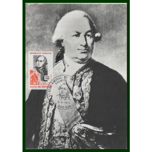France Carte Maximum Amiral de Grasse 1972 Bar sur Loup N°1727 Navigateur Voilier