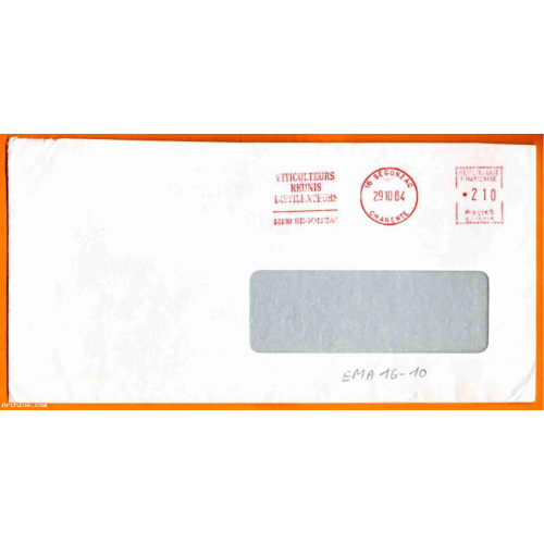 Dept 16 (Charente) SEGONZAC 1984 > EMA 2,10 Viticulteurs Distillateurs