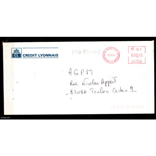 Dept 54 (Meurthe et Moselle) NANCY RP 2004 > EMA 0,45 Crédit Lyonnais