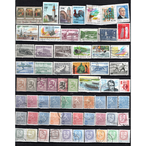 FINLANDE très bel ensemble de timbres oblitérés le scan affranchissement 1.39€ loT  30 08 1