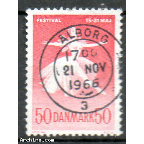 Danemark Yvert N°441 oblitéré 1965 Ballets nationaux Danseuse