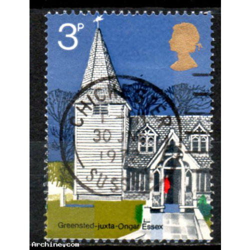 Grande-Bretagne Yvert N°660 oblitéré 1972 Église village Essex
