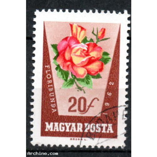 Hongrie Yvert N°1516 oblitéré 1962 Fleurs roses