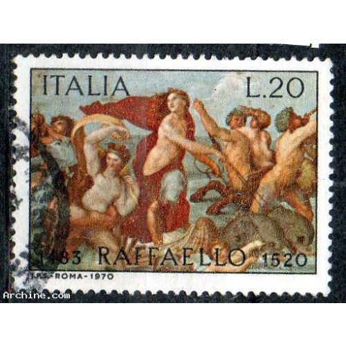 Italie Yvert N°1043 Oblitéré 1970 Tableau Raphael