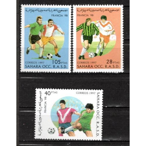 FOOT BALL  FRANCE 98 SAHARA OCC  1996  série neuve m n h   très bel ensemble de timbres   le scan affranchissement 1.39€ lot 03 03   31