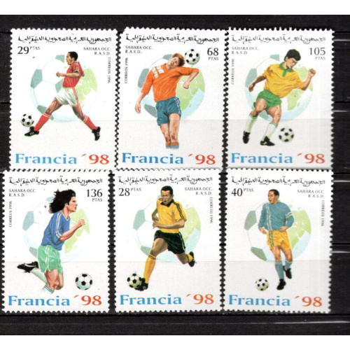 FOOT BALL  FRANCE 98 SAHARA OCC  1996  série neuve m n h   très bel ensemble de timbres   le scan affranchissement 1.39€ lot 03 03  1