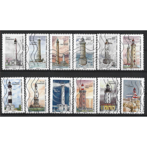 2019 FRANCE Adhésif 1753-64 oblitérés, phares, série complète