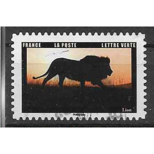 2022 FRANCE Adhésif 2107 oblitéré, cachet rond, animaux, lion