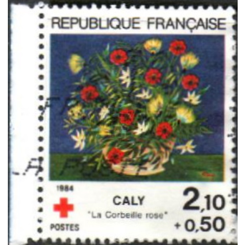 France 1984 - Croix Rouge : "La Corbeille rose" de Caly - YT 2345 °