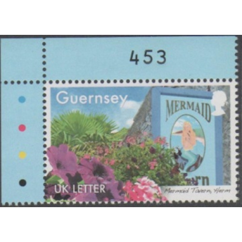 Guernesey 2014 - Fleurs partout: enseigne de la Mermaid Tavern de l'île d'Herm, neuf - YT 1486 **
