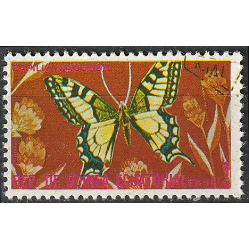 Timbre oblitéré n° 748 (Michel) Guinée Equatoriale 1975 - Papillon